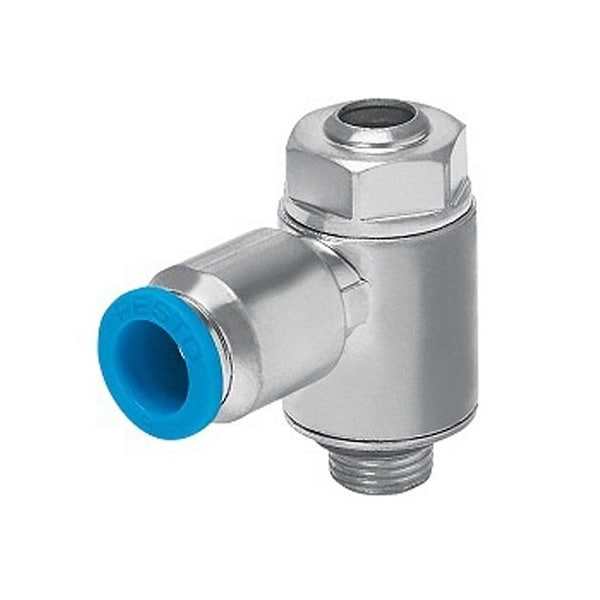 Festo Flow Control Valve, 1/8 in. G, 8 MM Tubing OD Port, 2 Port, 1 Way, 2 Position GRLA-1/8-QS-8-D NR. 193145 - main